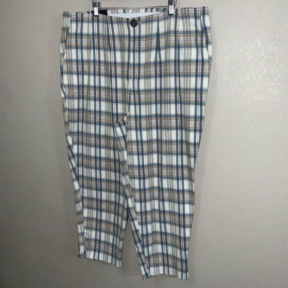 Ava & Viv Women's Plus Size Plaid Ankle Pants plus size 18 NWT - Picture 3 of 6